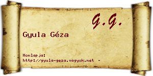 Gyula Géza névjegykártya